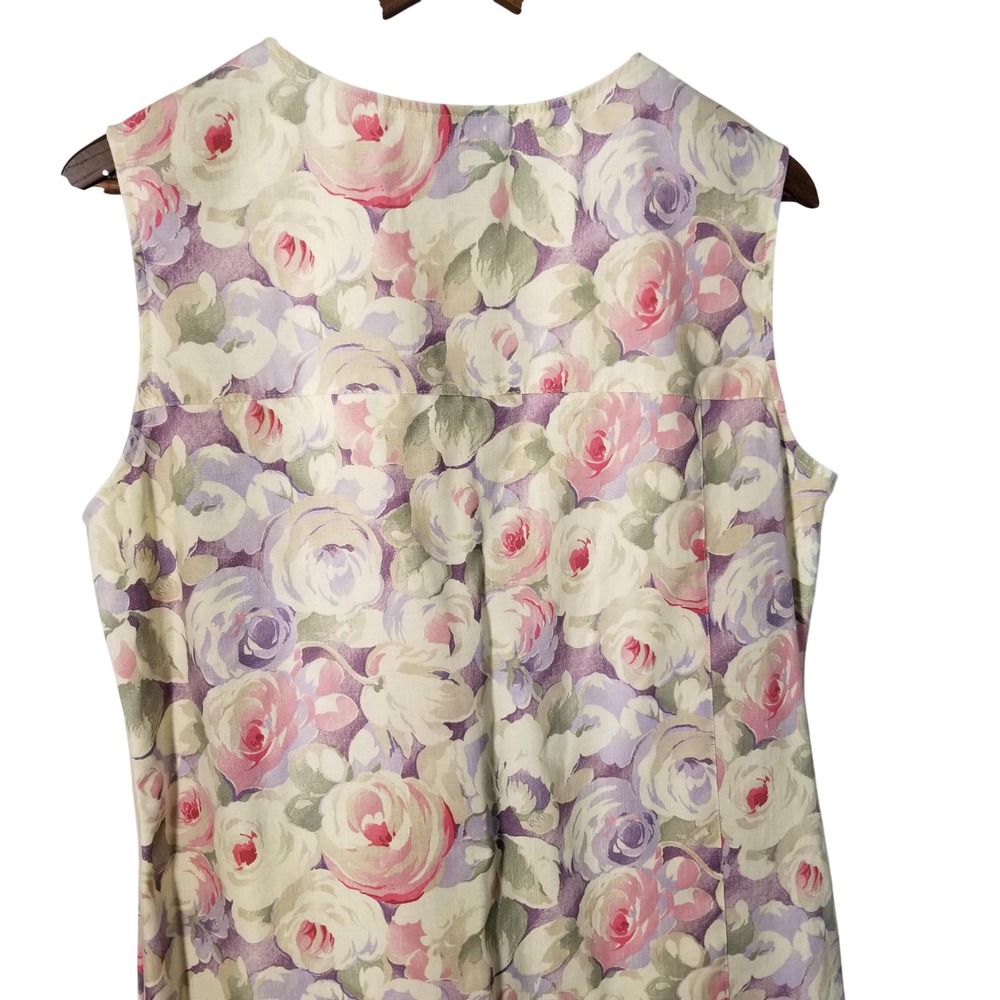 Liz Claiborne Lizgolf Vintage Floral Linen Blend Shift Skort Purple Pink Size 12 - Picture 7 of 12